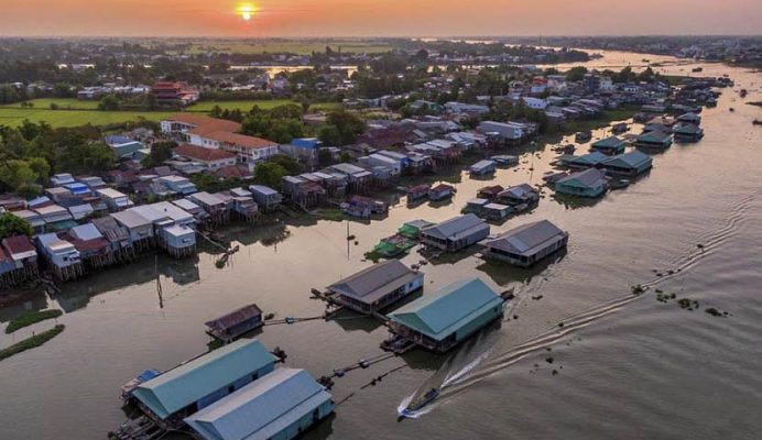 Mekong Delta River from above